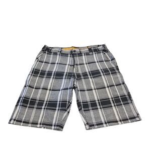 Burnside Men’s Plaid Shorts Size 34 – Black Grey White Check Casual Summer Short